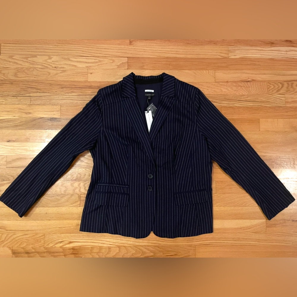 NWT Lane Bryant The Modernist Collection Pinstripe Women’s Blazer Navy Size 20